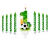 Green Football Numbers 0-9 Candle Happy Birthday Boys Ball Baking Candles Creative Sports Ball Party Decoration
