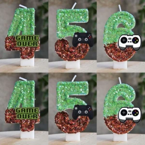 game handle my world candle number 0 9 birthday cake decoration for children baby shower game party decoration