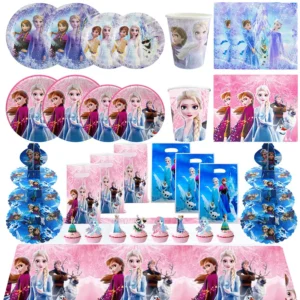 new disney frozen birthday party decoration girl kid snow queen birthday plates cups napink anna elsa princess tablecloth supply