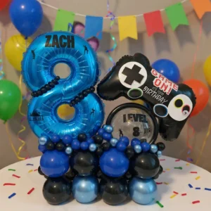 55pcs gamepad balloon deep blue number birthday balloon set game theme party decoration children's birthday surprise gift